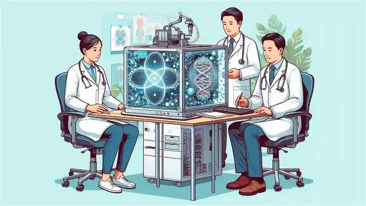 Quantum computer with AI.
