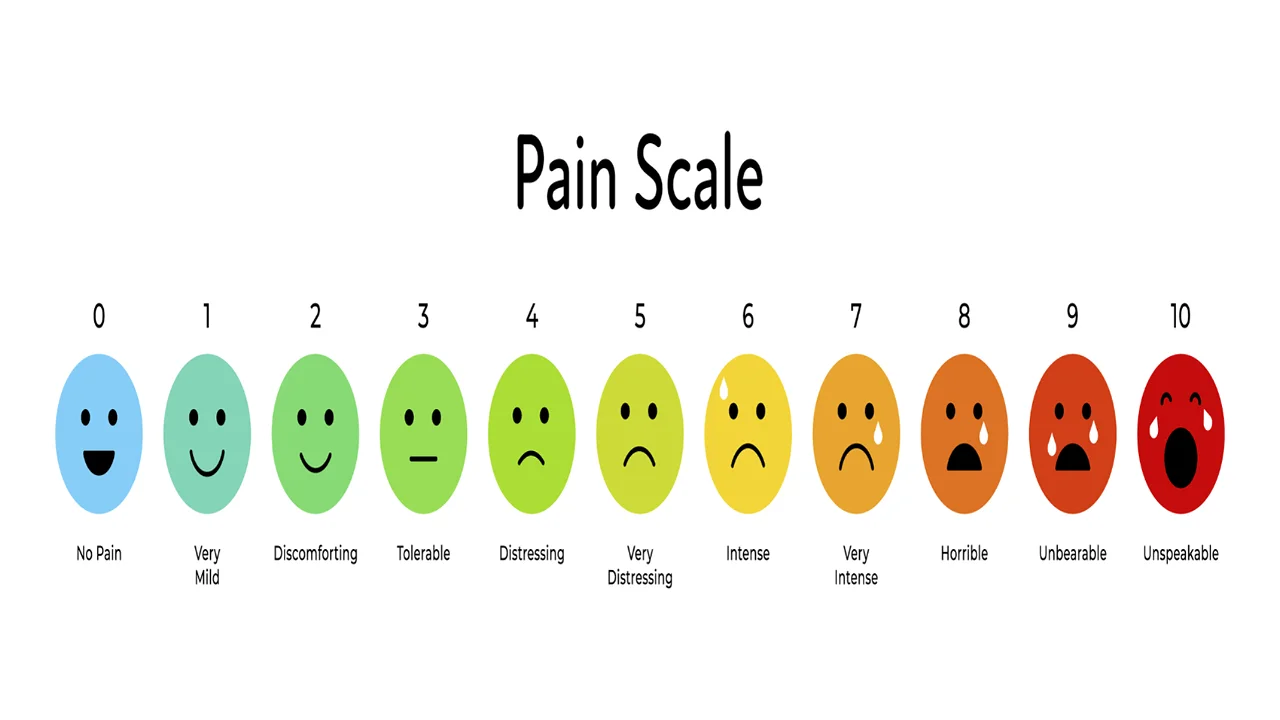 Subjective pain scale and how to determine the objective pain level. image 1