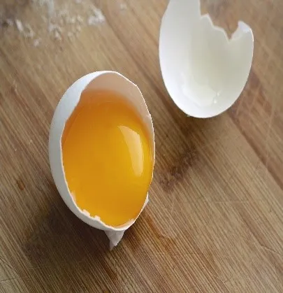 Eggs - Free range eggs have orange egg yolk.