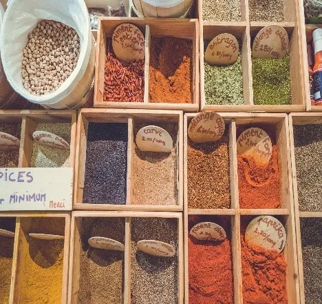 A variety of spices.