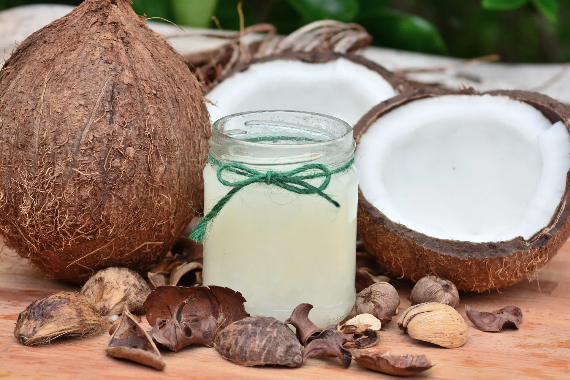 Coconut oil is saturated fat from the plant, which has health benefits and a high smoking point.