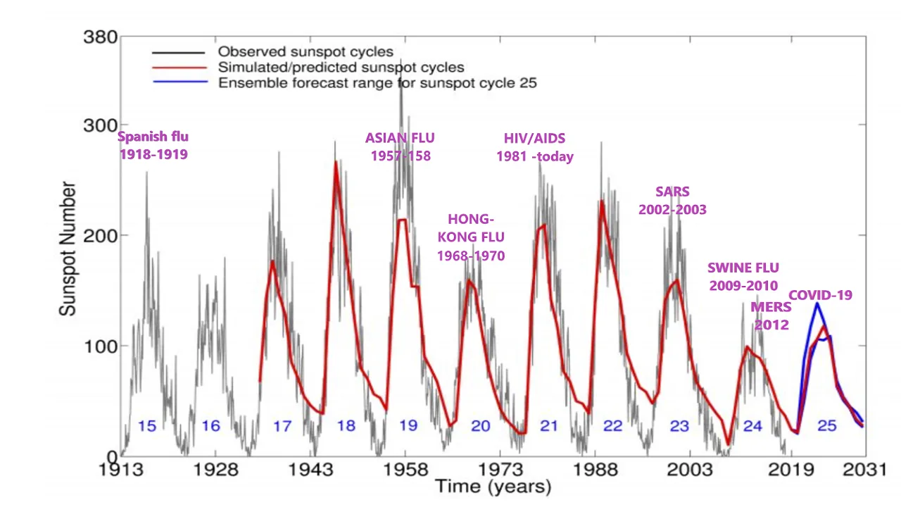 Solar flares cycles and global pandemics. 